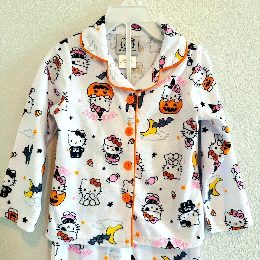 Hello Kitty Super Soft Little Girls Trick Or Treat Pajama Pants Set Size… - Picture 3 of 6